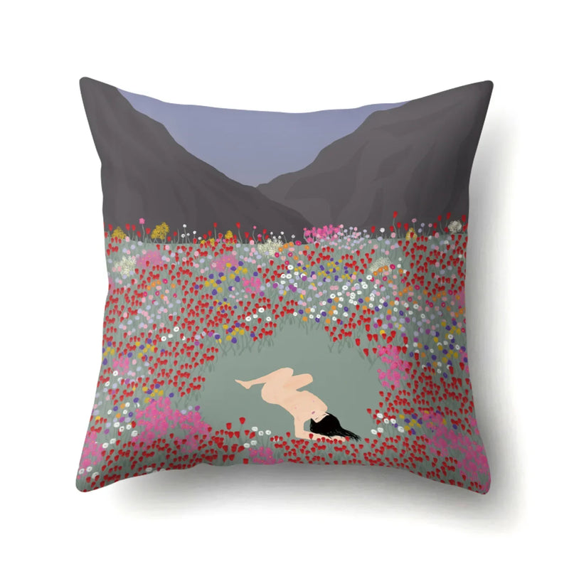 Axyaa Cartoon Abstract Scene Cushion Cover 45x45cm