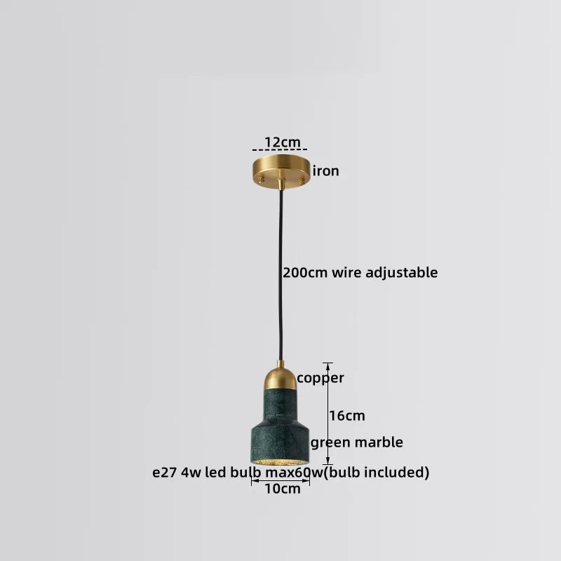 Axyaa Modern LED Marble Pendant Lamp for Luxury Home Decor