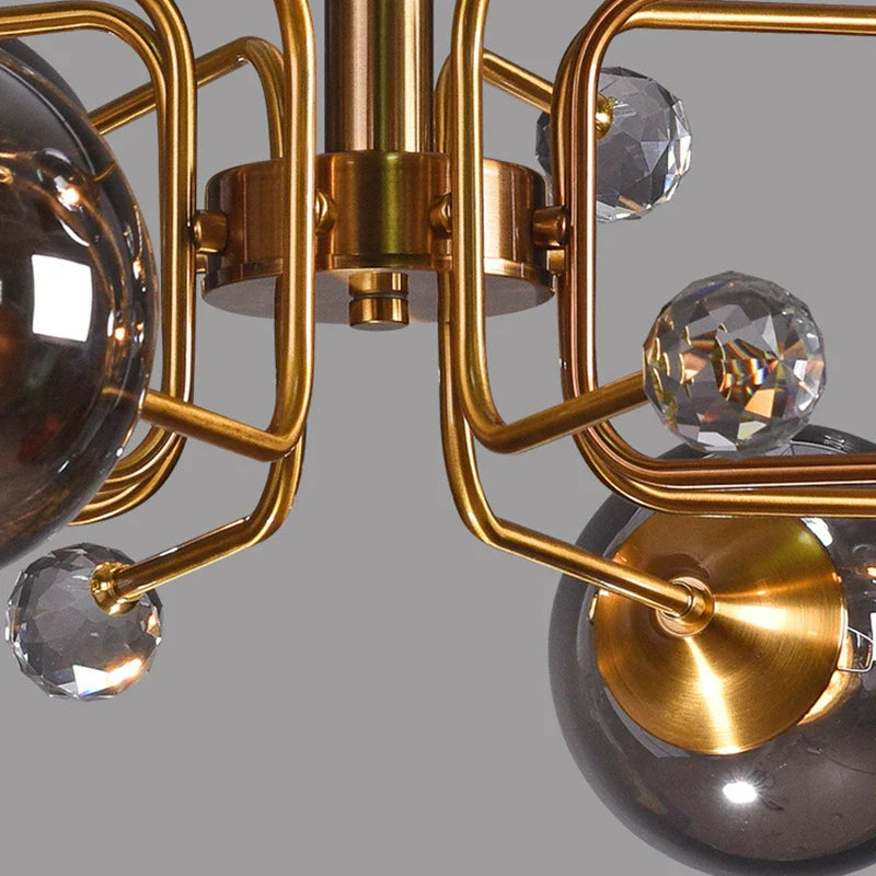 Axyaa Glass Bubble Chandelier: Luxury LED Suspension Lamp for Home Decor