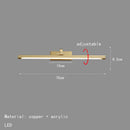 Gold Copper Wall Light Rotatable Mirror Sconce for Bathroom and Bedroom by Axyaa