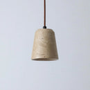 Axyaa Yellow Travertine Stone LED Pendant Lamp Retro Wood Hanging Lights