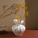 Axyaa White Frosted Grain Bud Vase: Ceramic Floral Arrangement Handicraft