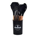 Axyaa Silicone Kitchen Utensils Set with Wooden Handle