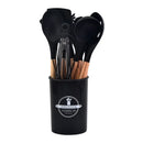 Axyaa Silicone Kitchen Utensils Set with Wooden Handle