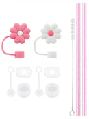 Axyaa Stanley Cup Silicone Accessories Set with Spill-Proof Stopper, Reusable Straw, and Cleaning Brush