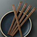 Axyaa Mahogany Wood Chopsticks Set - High-grade, Anti-slip, Anti-mould - 10 Pairs