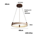 Axyaa Natural White Stone LED Chandelier Wood Deco Fixture