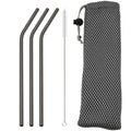 Axyaa Stainless Steel Straw Set with Bag - Eco-Friendly Reusable Bar Accessories