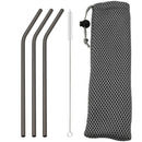 Axyaa Stainless Steel Straw Set with Bag - Eco-Friendly Reusable Bar Accessories