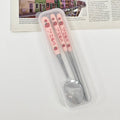 Axyaa Strawberry Korean Cutlery Set with Case, Stainless Steel, Portable Utensils