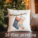 Axyaa Christmas Reindeer & Ornament Pillow Covers for Home Decor