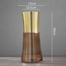 Axyaa Gold Metal Glass Vase - Round Flower Arrangement Home Decor