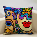 Nordic Style Abstract Painting Girl Cushion Cover by Axyaa