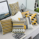 Geometric Embroidered Pillow Cover 45x45cm for Living Room by Axyaa
