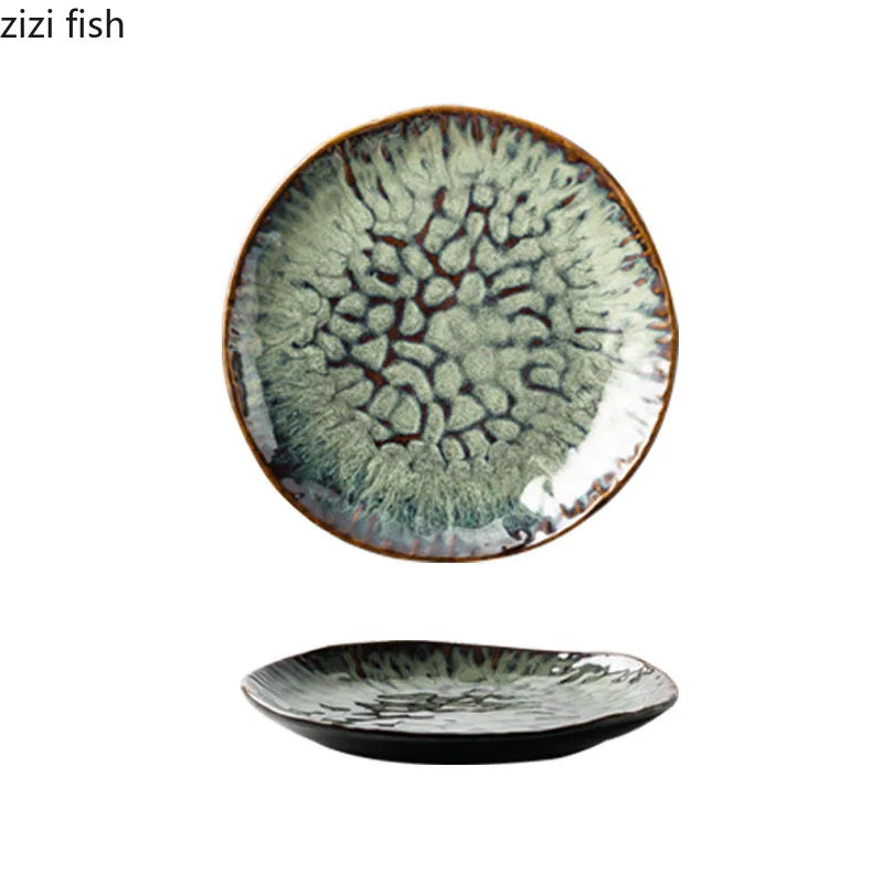 Axya Ceramic Dinner Plate Set for Retro-Fusion Dining Experience