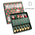 Axyaa Christmas Spoon Fork Set with Santa Claus Design