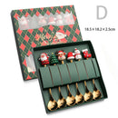 Axyaa Christmas Spoon Fork Set with Santa Claus Design