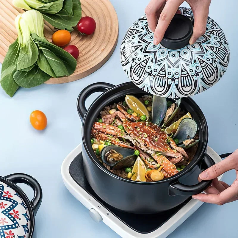 Axya Ceramic Casserole Soup Stew Pot Korean Style Pan Gas Cookware
