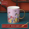 Axyaa Vintage Floral Ceramic Coffee Cup - European Style Breakfast Mug