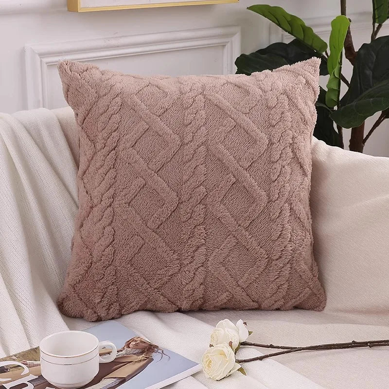 Axyaa Soft Fuzzy Autumn Pillow Cover 45x45 for Sofa Home Decor