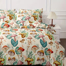 Axyaa Vibrant Mushroom Plant Duvet Cover Set - Soft Floral Design for Bedroom