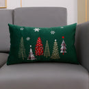 Axyaa Christmas Tree Snowflake Embroidery Pillow Cover 45x45cm 30x50cm Red Green Square