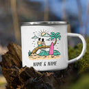 Personalized Caravan Enamel Mug by Axyaa - Camper Coffee Tea Cup