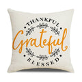 Axyaa Thanksgiving Pumpkin Maple Leaf Pillow Cover