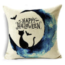 Axyaa Halloween Bat Pumpkin Illustration Pillowcase Sofa Lumbar Pillow Cover