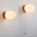 Nordic Glass LED Wall Sconce by Axyaa w/Switch - White Bedside Lamp