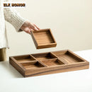 Axyaa Walnut Wood Tea Tray for Tea Ceremony and Snacks
