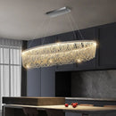Axyaa Chrome Tassel Chandelier LED Lighting Pendant Lamp for Home Decor