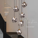 Axyaa Modern Stair Chandelier Pendant Light for Indoor Living Room Lighting