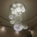 Axyaa Luxury Crystal Ball LED Chandelier Modern Pendant Ceiling Light for Living Room