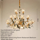 Axyaa Retro Glass Chandelier | Luxury Transparent Pendant Lamp for Home, Hotel, Villa