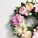 Axyaa Spring Summer Artificial Flower Wreath Home Decor for Front Door Wedding Party