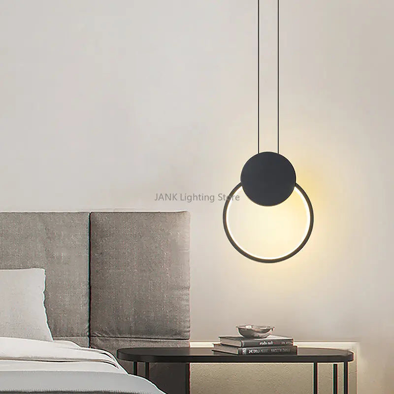Axyaa Nordic Square Circle LED Pendant Light Chandelier - Modern Home Decor