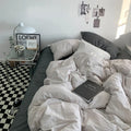 Axyaa Solid Fashion Bedding Set for Twin Full Queen Size Duvet Cover Pillowcases