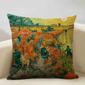 Axyaa Sunflower Oil Printed Cushion Cover - Van Gogh Inspired Decor Pillow Case