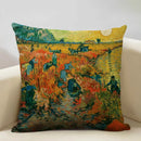 Axyaa Sunflower Oil Printed Cushion Cover - Van Gogh Inspired Decor Pillow Case
