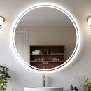 Axyaa LED Round Bathroom Mirror 600/800mm Dimmable Backlit Lighted Anti-fog Vanity Makeup Mirror