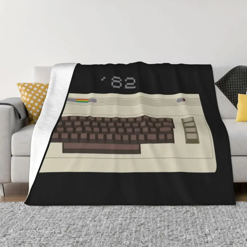 Axyaa Ultra-Soft Fleece Amiga Throw Blanket - C64 Logo - Bedroom, Car, Sofa, Quilt