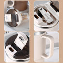 Axyaa Stainless Steel Insulated Coffee Mug with Lid, Spoon - Ideal for Office, Students, Outdoor Activities