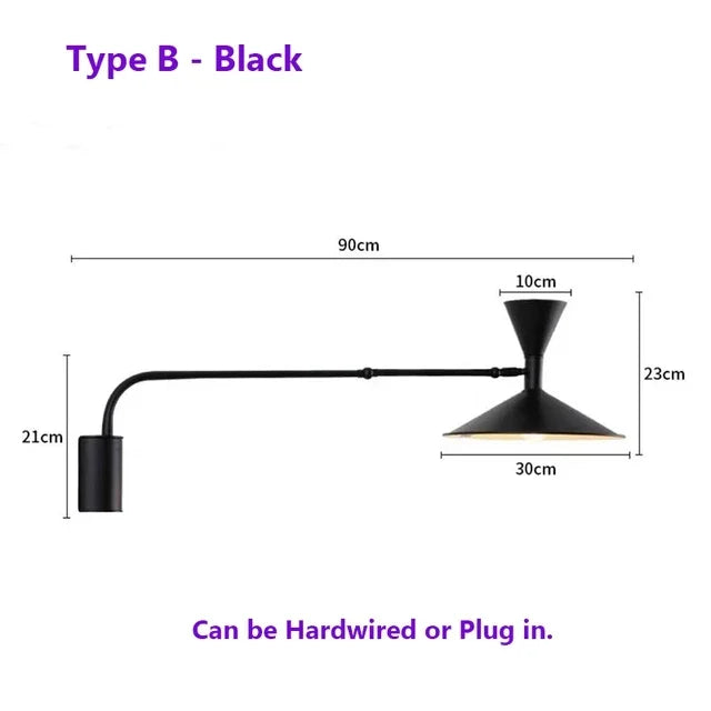 Axyaa Industrial Long Wall Sconce Marseille Lamp for Bedroom and Living Room