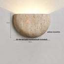 Axyaa Double LED Wall Sconce Lamp for Bedside Aisle Foyer Yellow Cave Stone