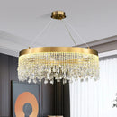 Axyaa Gold Crystal Chandelier Pendant Light for Elegant Home Decor