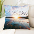 Axyaa Sea Waves Beach Pillowcase - Creative Office Car Home Lumbar Cushion Cover