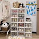 Axyaa Shoe Storage Boxes: Integrated 3-Layer Wall Rack, Transparent Foldable Cabinet