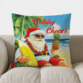 Santa Beach Cheer Pillow Cover by Axyaa: Festive Coastal Decor for Home & Car