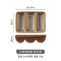 Axyaa Ceramic Seasoning Set - Three Grid Plate with Dipping Dishes